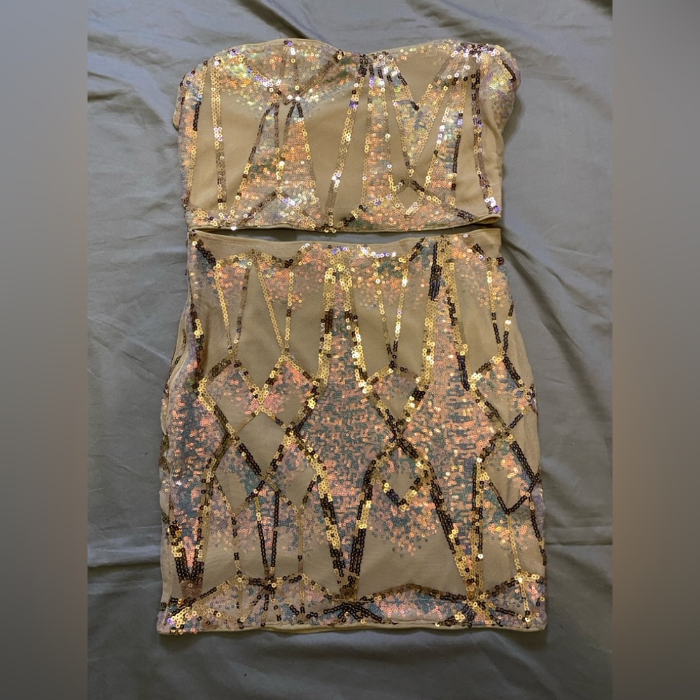 Shein two piece sequins dress Size small